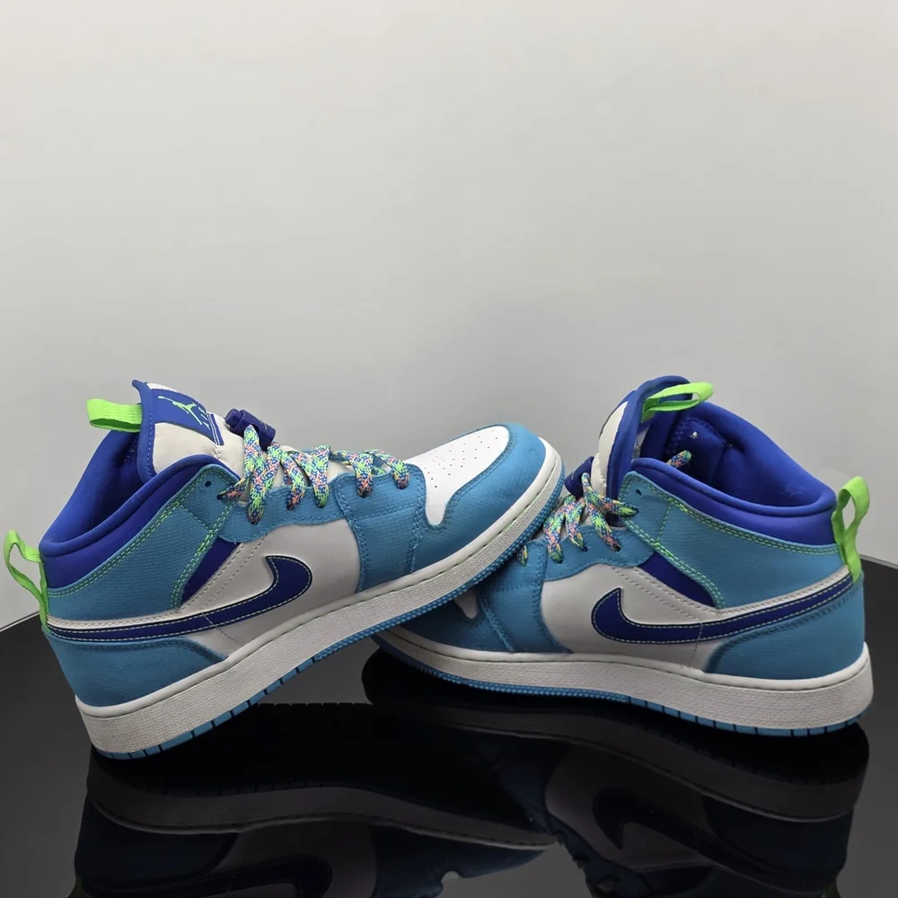 Gorp Jordan 1 Mid SE GS Sprite Blue Youth 7Y UK6 EUR40 DA8010-400 Retro - Picture 3 of 8